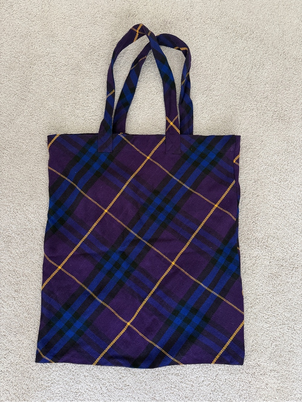 Authentic Burberry Purple Check Tote Bag / Shopper Bag